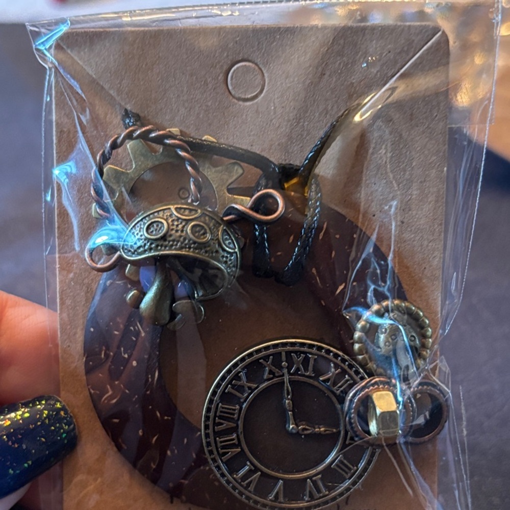 Vintage Style Clock Pendant Necklace